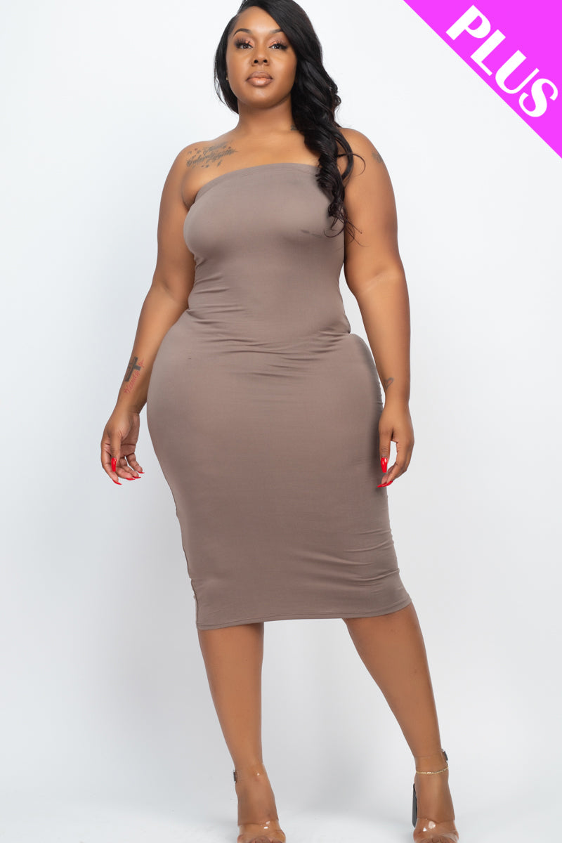 Plus Size Tube Bodycon Midi Dress - Wholesale Capella Apparel