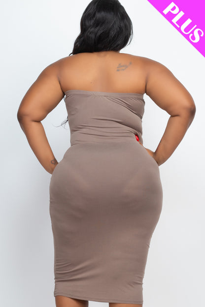 Plus Size Tube Bodycon Midi Dress - Wholesale Capella Apparel