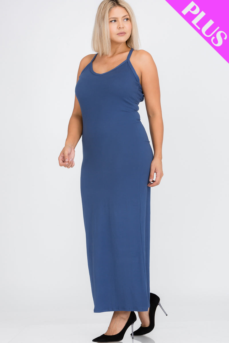 Plus Size Racer Back Maxi Dress - Wholesale Capella Apparel