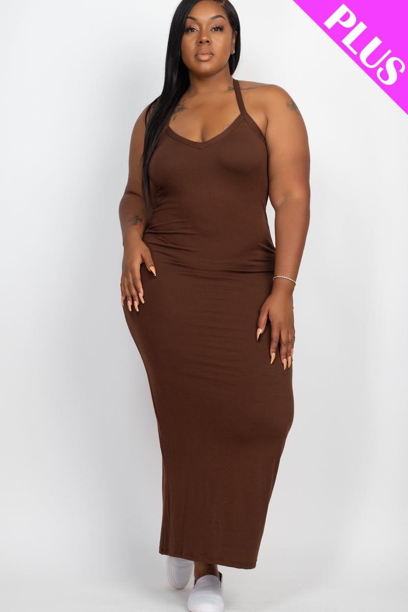 Plus Size Racer Back Maxi Dress - Wholesale Capella Apparel