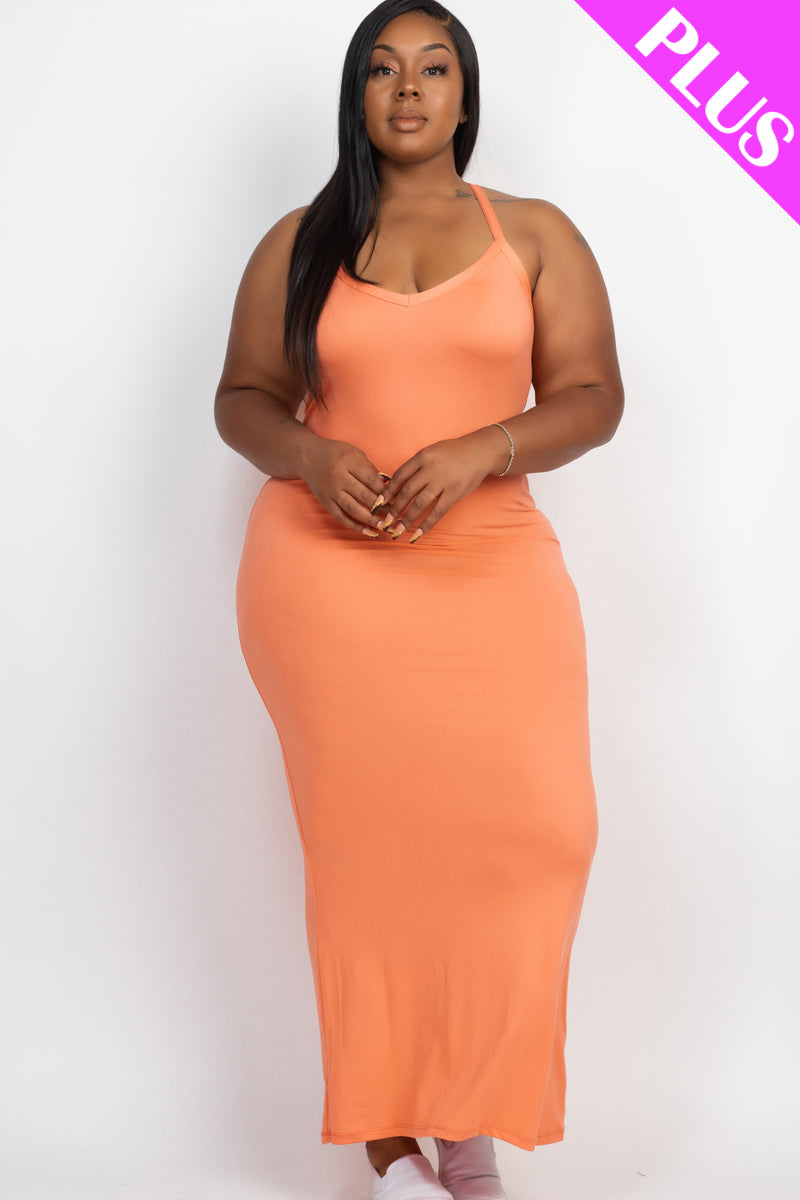 Plus Size Racer Back Maxi Dress - Wholesale Capella Apparel