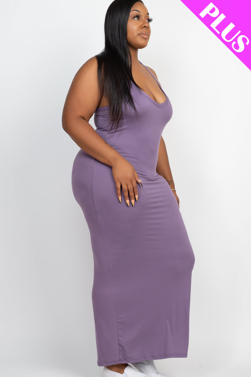 Plus Size Racer Back Maxi Dress - Wholesale Capella Apparel