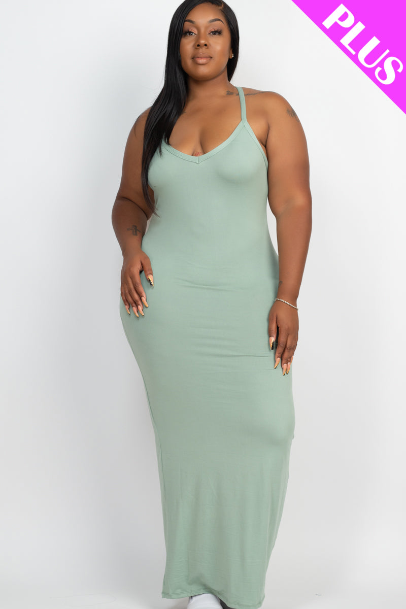 Plus Size Racer Back Maxi Dress - Wholesale Capella Apparel