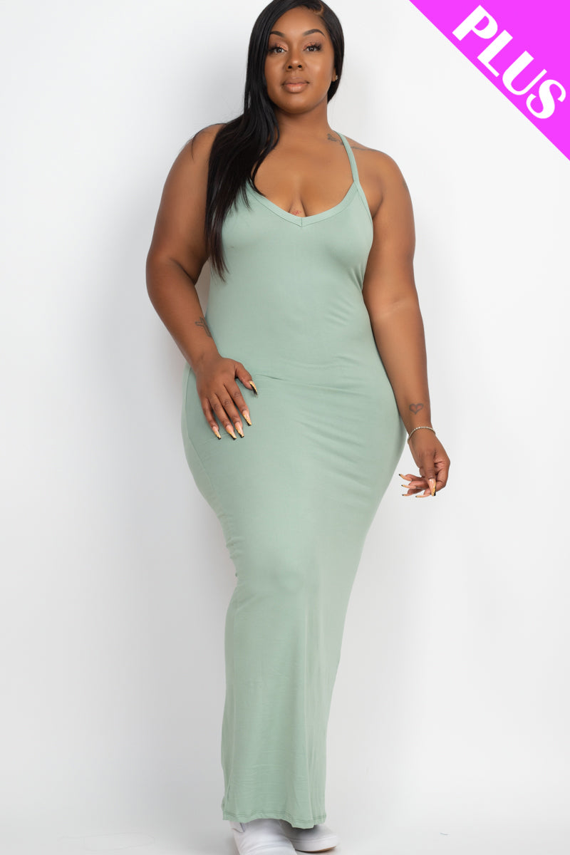 Plus Size Racer Back Maxi Dress - Wholesale Capella Apparel