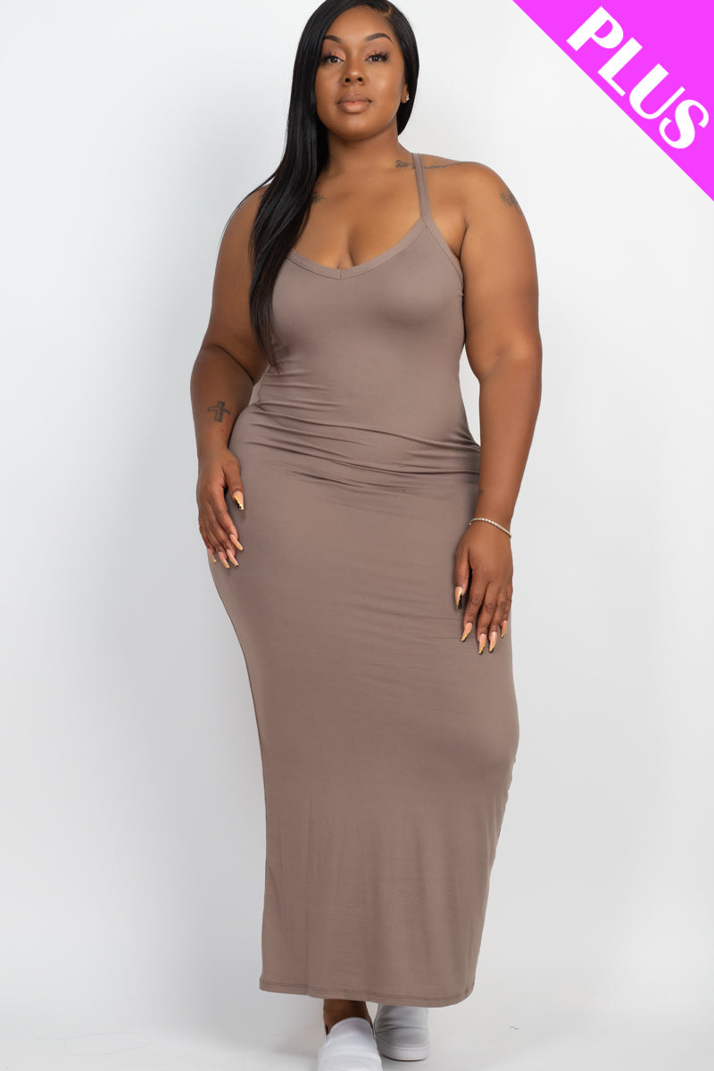 Plus Size Racer Back Maxi Dress - Wholesale Capella Apparel