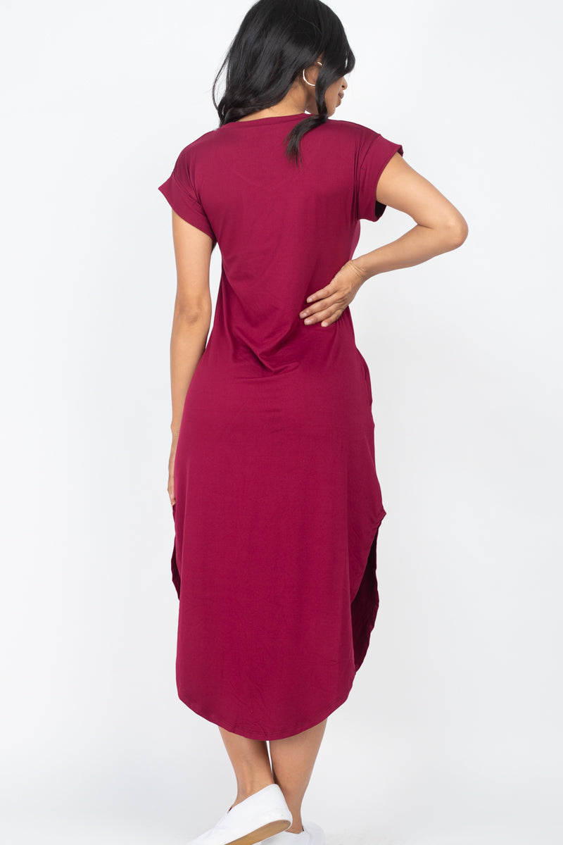 Cap Sleeve V Neck Maxi Dress - Wholesale Capella Apparel