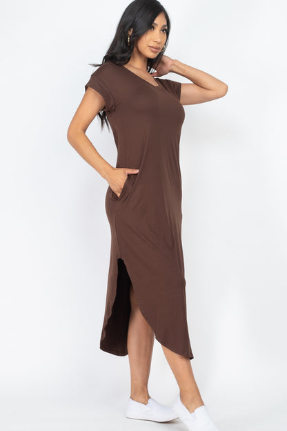 Cap Sleeve V Neck Maxi Dress - Wholesale Capella Apparel