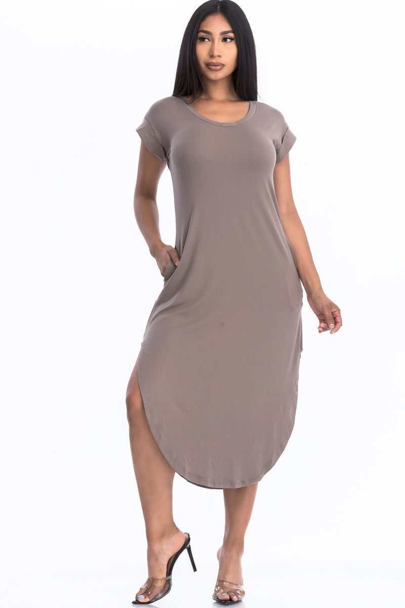 Cap Sleeve V Neck Maxi Dress - Wholesale Capella Apparel