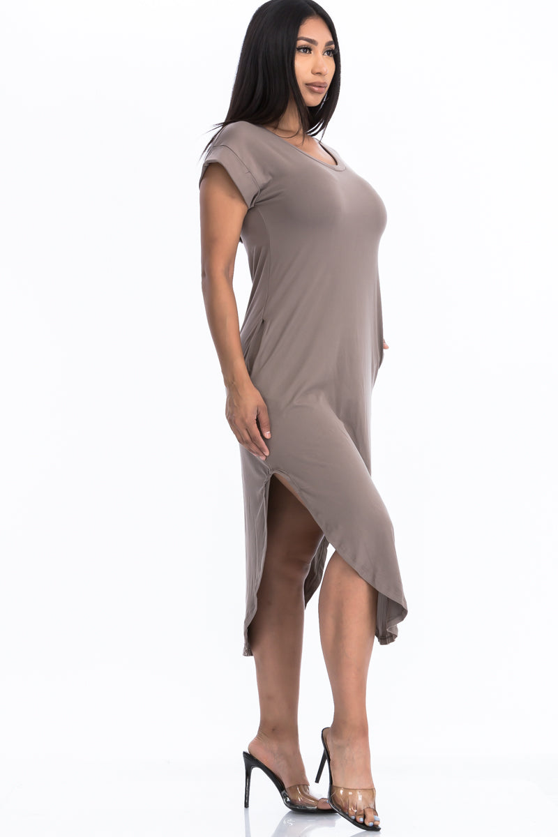 Cap Sleeve V Neck Maxi Dress - Wholesale Capella Apparel