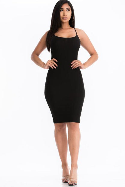 Ribbed Cami Soft Bodycon Dress - Capella Apparel