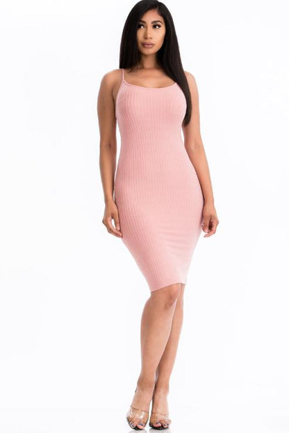 Ribbed Cami Soft Bodycon Dress - Capella Apparel