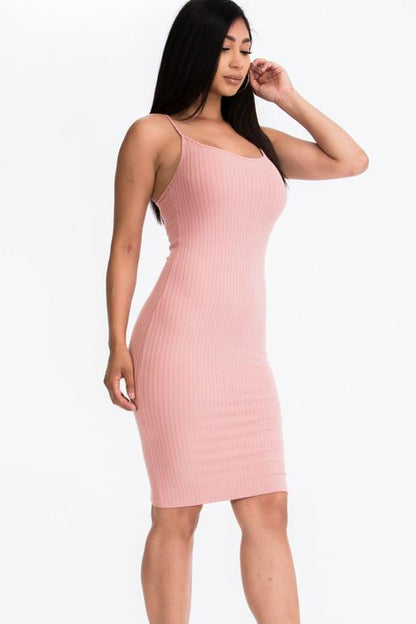 Ribbed Cami Soft Bodycon Dress - Capella Apparel