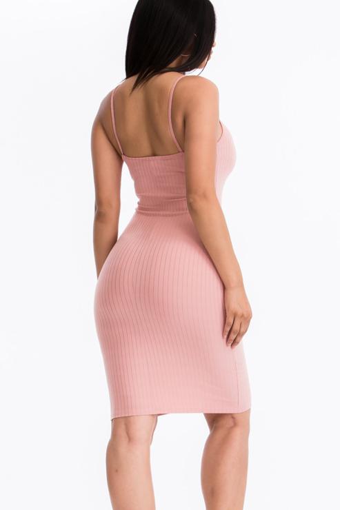 Ribbed Cami Soft Bodycon Dress - Capella Apparel