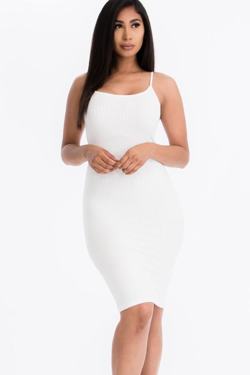 Ribbed Cami Soft Bodycon Dress - Capella Apparel