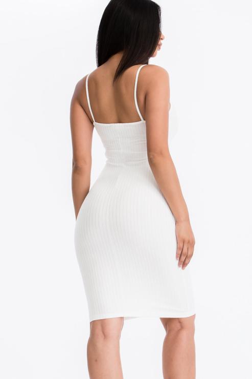 Ribbed Cami Soft Bodycon Dress - Capella Apparel