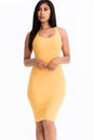 Ribbed Back Slit Bodycon Midi Dress - Wholesale Capella Apparel