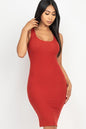 Ribbed Back Slit Bodycon Midi Dress - Wholesale Capella Apparel