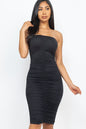 4-Way Ruched Tube Midi Dress - Wholesale Capella Apparel