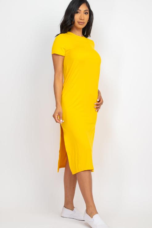 Side Slit Comfy Dress (CAPELLA) - Capella Apparel