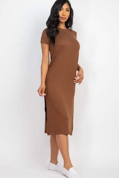 Side Slit Comfy Dress (CAPELLA) - Capella Apparel