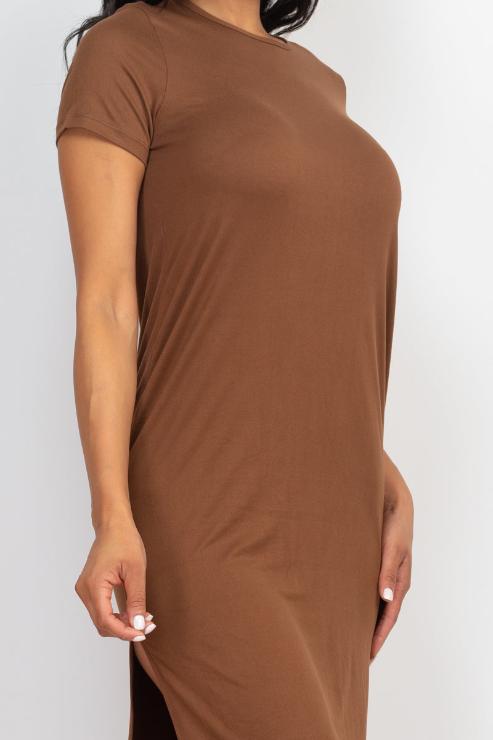 Side Slit Comfy Dress (CAPELLA) - Capella Apparel