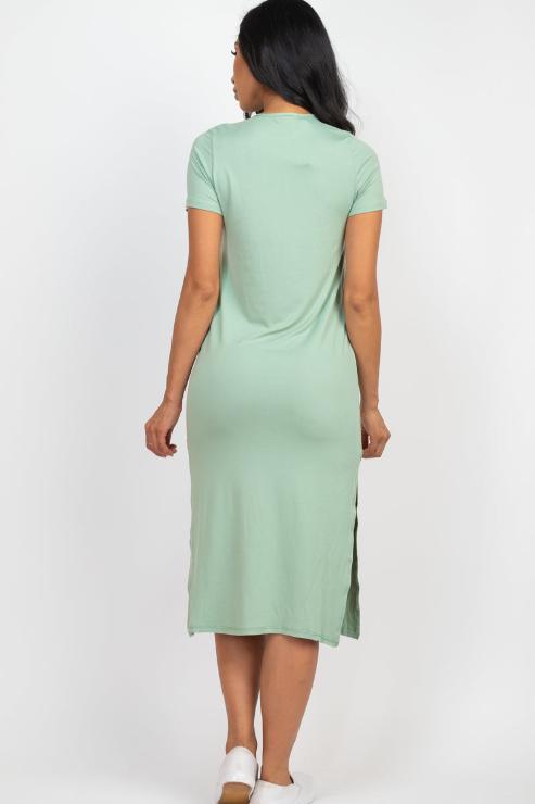 Side Slit Comfy Dress (CAPELLA) - Capella Apparel