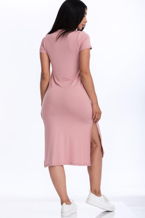 Side Slit Comfy Midi Dress - Wholesale Capella Apparel