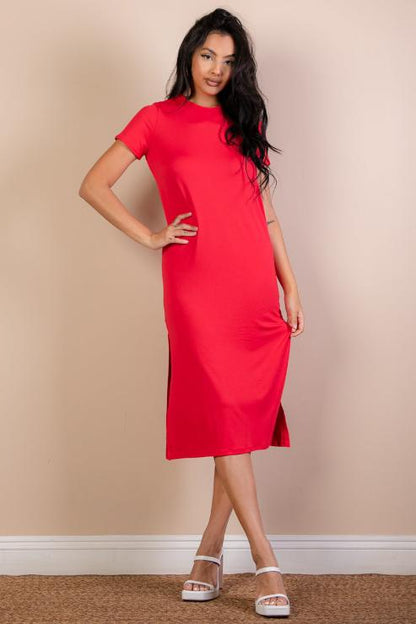 Side Slit Comfy Dress (CAPELLA) - Capella Apparel