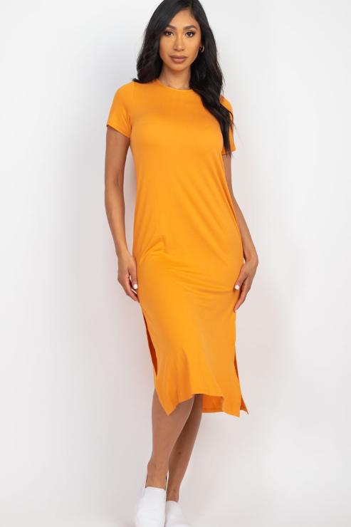 Side Slit Comfy Dress (CAPELLA) - Capella Apparel