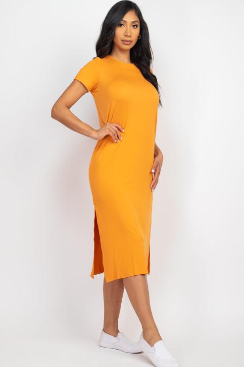 Side Slit Comfy Dress (CAPELLA) - Capella Apparel