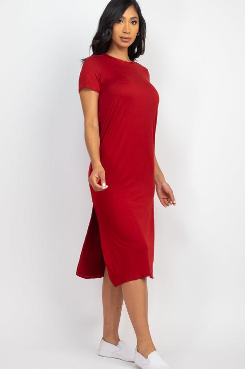 Side Slit Comfy Dress (CAPELLA) - Capella Apparel