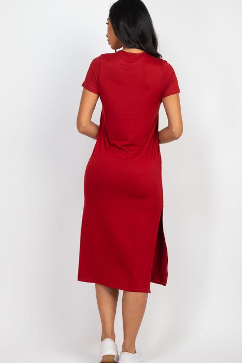 Side Slit Comfy Dress (CAPELLA) - Capella Apparel