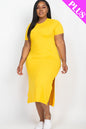 Plus Size Side Slit Comfy Dress (CAPELLA) - Capella Apparel