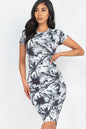 Ruched Tie-Dye Midi Dress - Wholesale Capella Apparel