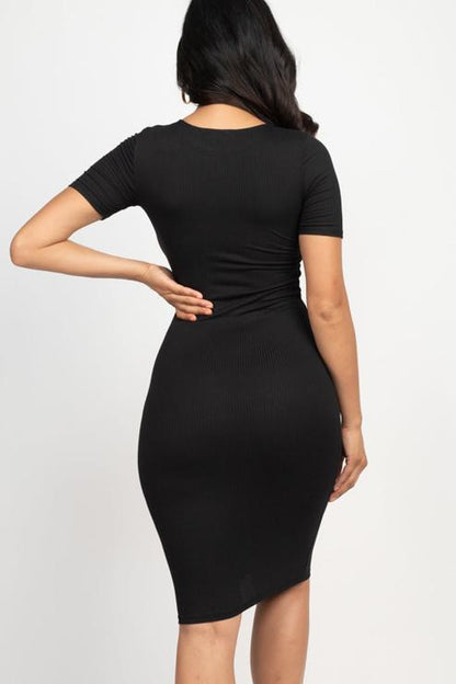 Ribbed Bodycon Midi Dress - Wholesale Capella Apparel