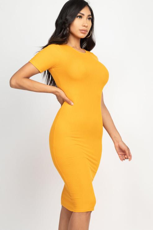 Ribbed Bodycon Midi Dress - Wholesale Capella Apparel