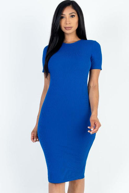 Ribbed Bodycon Midi Dress - Wholesale Capella Apparel