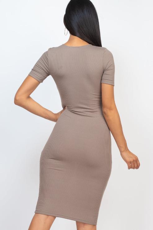 Ribbed Bodycon Midi Dress - Wholesale Capella Apparel