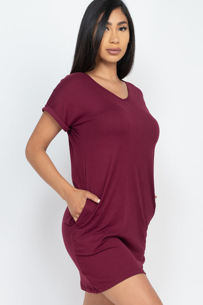 Cap Sleeve Pocket Mini Dress - Wholesale Capella Apparel