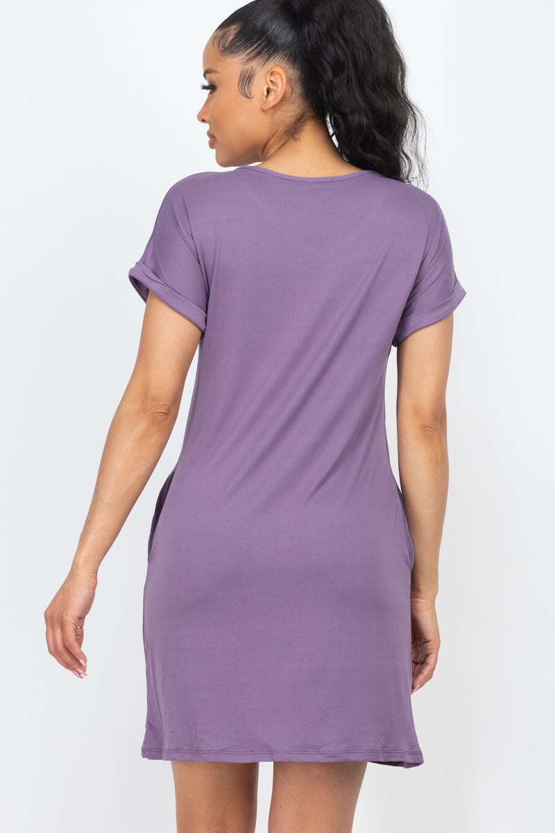 Cap Sleeve Pocket Mini Dress - Wholesale Capella Apparel