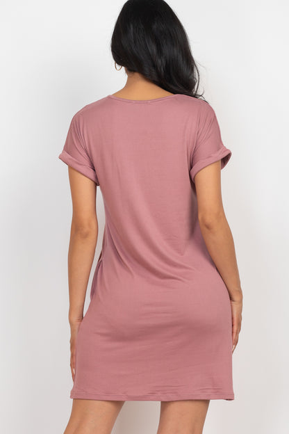 Cap Sleeve Pocket Mini Dress - Wholesale Capella Apparel