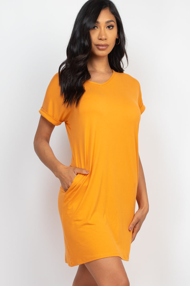 Cap Sleeve Pocket Mini Dress - Wholesale Capella Apparel