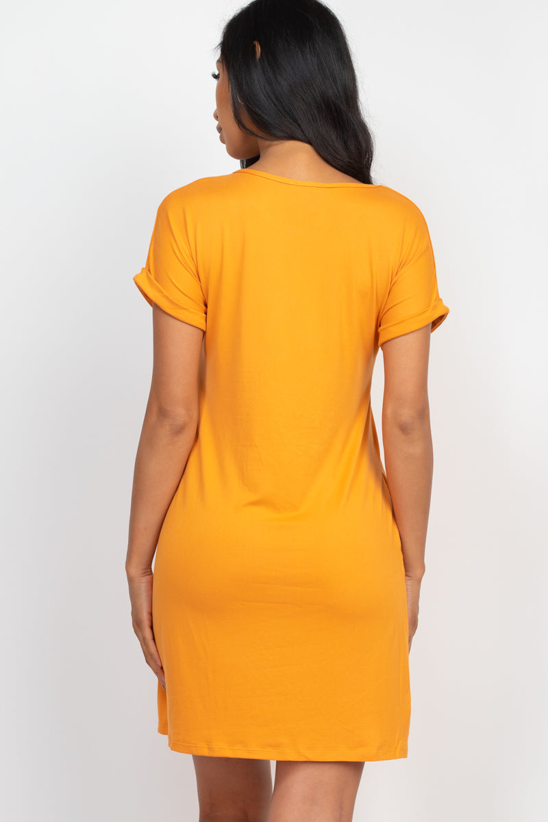 Cap Sleeve Pocket Mini Dress - Wholesale Capella Apparel