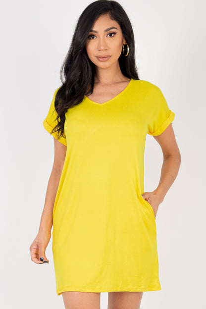 Cap Sleeve Pocket Mini Dress - Wholesale Capella Apparel