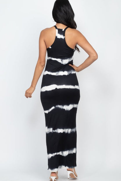 Stripe Tie-Dye Printed Maxi Dress - Wholesale Capella Apparel