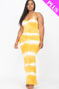 Plus Size Stripe Tie-Dye Printed Maxi Dress - Wholesale Capella Apparel