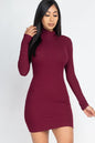 Ribbed Mock Neck Bodycon Mini Dress - Capella Apparel Wholesale