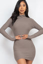 Ribbed Mock Neck Bodycon Mini Dress (CAPELLA) - Capella Apparel