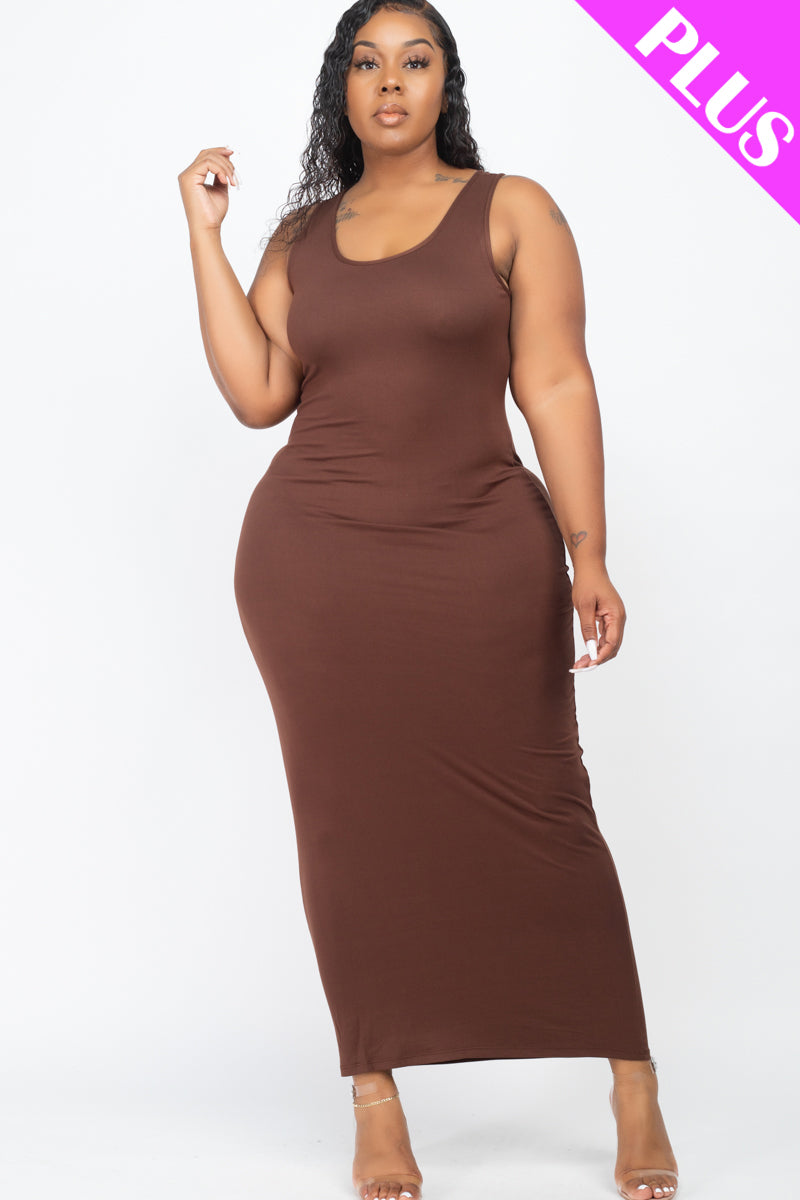 Plus Size Solid Basic Maxi Dress - Wholesale Capella Apparel