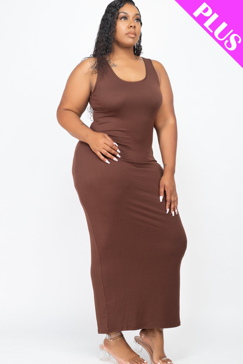 Plus Size Solid Basic Maxi Dress - Wholesale Capella Apparel